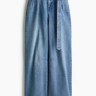 H&M バレルレッグ ツイルパンツ