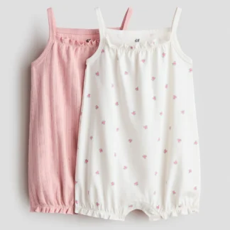 H&M コットンロンパース 2枚セット