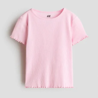 H&M オーバーロックリブTシャツ