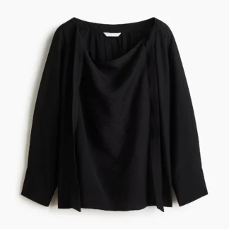H&M タイネックブラウス