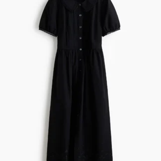 H&M 襟付きパフスリーブワンピース