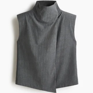 H&M スタンドカラーラップベスト