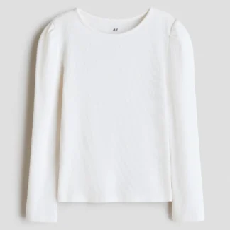 H&M コットンリブトップス