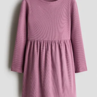 H&M コットンリブワンピース