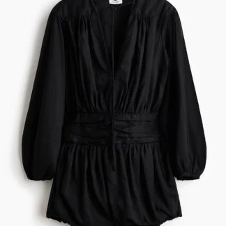 H&M ラミーブレンド バブルヘムワンピース