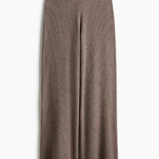 H&M リブニットワイドパンツ