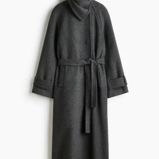 H&M ファネルカラーマキシコート