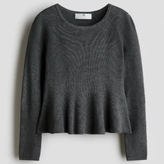 H&M Rib-knit peplum top