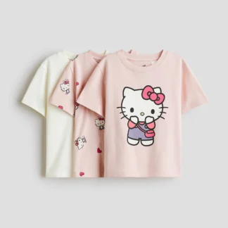 H&M プリントコットンTシャツ 3枚セット