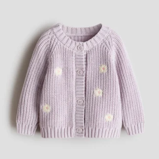 H&M 刺繍ディテール コットンカーディガン