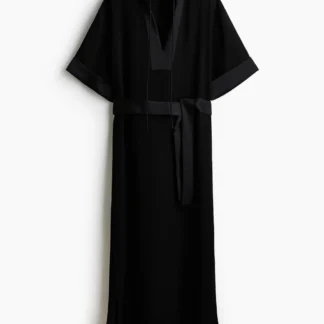 H&M ベルテッド タイディテールワンピース