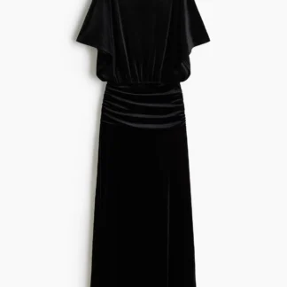 H&M ベルベットギャザーワンピース