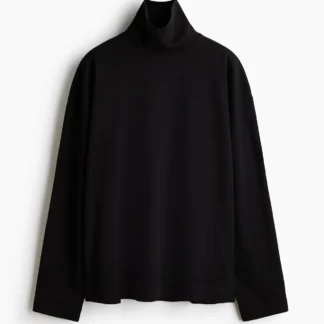 H&M ハイネックコットントップス