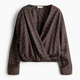 H&M バブルヘムラップブラウス