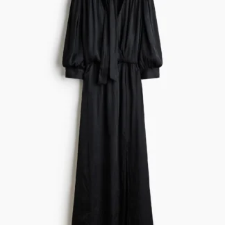 H&M ボウカラーパフスリーブワンピース