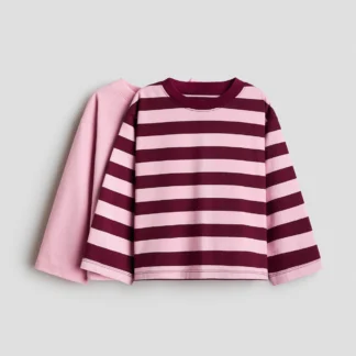 H&M 長袖コットンTシャツ 2枚セット