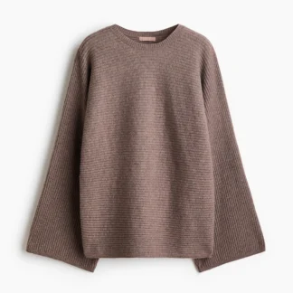 H&M バットウイングスリーブ リブニットセーター