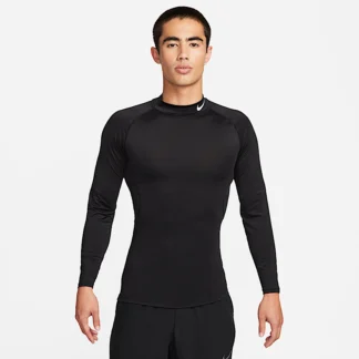 NIKE プロ — メンズ Dri-FIT フィットネス モックネック ロングスリーブ トップ