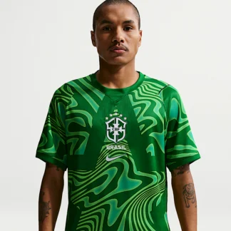 NIKE ブラジル 2026 スタジアム ゴールキーパー — メンズ ナイキ Dri-FIT サッカー レプリカ ショートスリーブ ユニフォーム