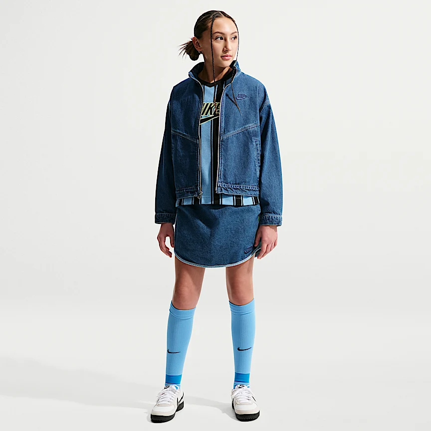 NIKE スポーツウェア コレクション ウィンドランナー — ジュニア デニム ジャケット - Image 4
