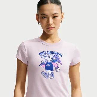 NIKE スポーツウェア チル ニット — ウィメンズ スリム モッドクロップド Tシャツ