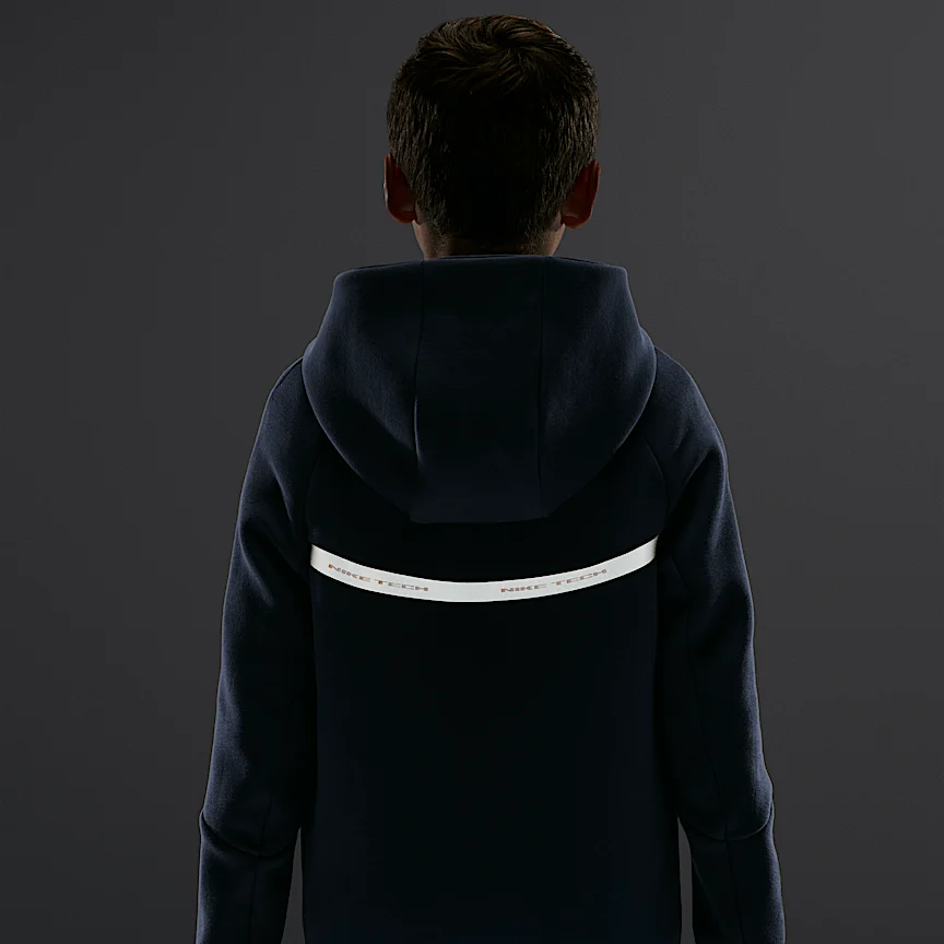 NIKE スポーツウェア テック フリース — ジュニア フルジップ パーカー リフレクティブ (再帰反射) デザインのアクセント付き - Image 7