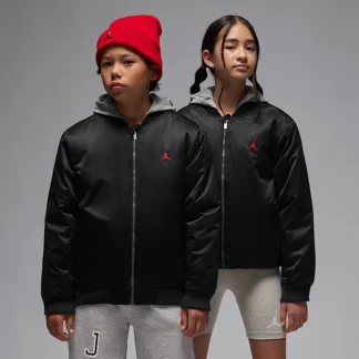 NIKE ジョーダン — ジュニア ビッグ ロゴ フード付きボンバージャケット