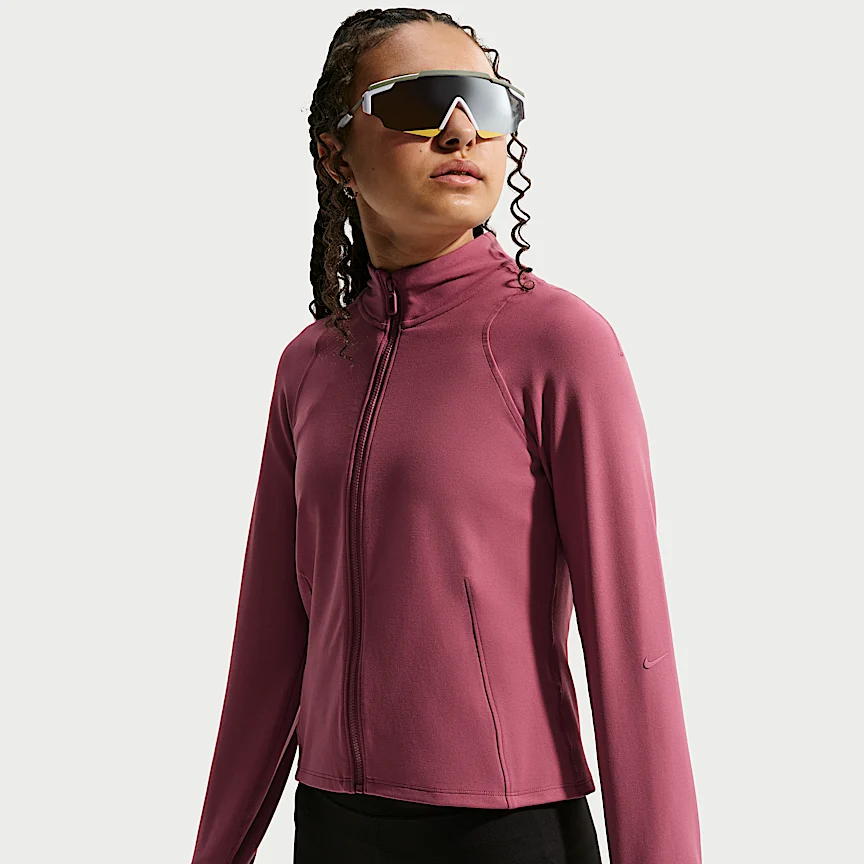 NIKE Mavn — Girls' Dri-FIT Fitted Full-Zip Long-Sleeve Top