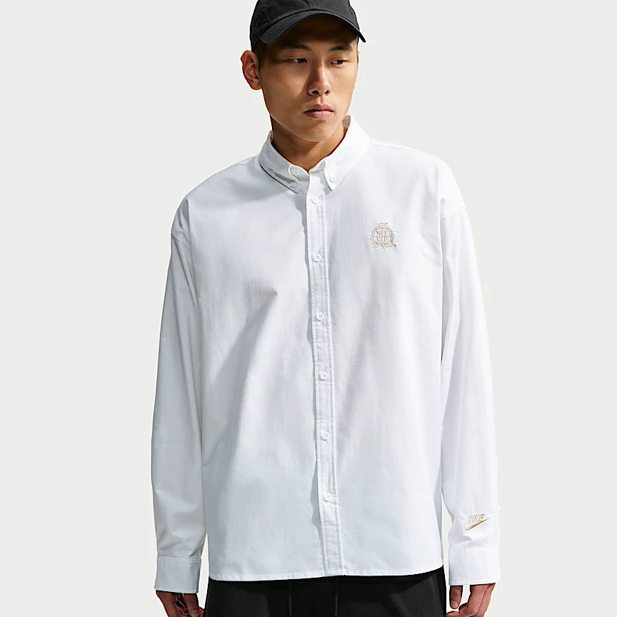 NIKE クラブ — メンズ ロングスリーブ オックスフォード トップス