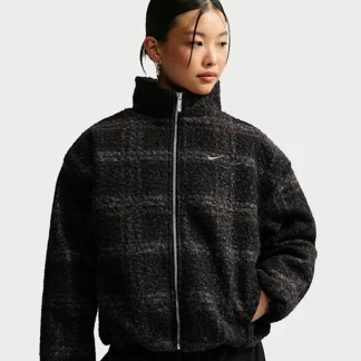 NIKE スポーツウェア — ウィメンズ オーバーサイズド プレイド ハイパイル フリース ジャケット
