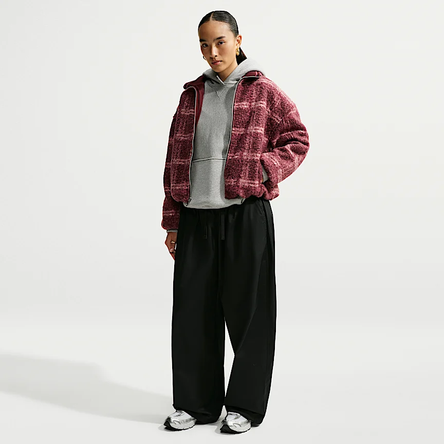 NIKE スポーツウェア — ウィメンズ オーバーサイズド プレイド ハイパイル フリース ジャケット - Image 4
