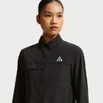 NIKE ACG エアリーズ — ウィメンズ ボタンアップ ロングスリーブ トレイルランニング トップス