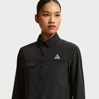 NIKE ACG エアリーズ — ウィメンズ ボタンアップ ロングスリーブ トレイルランニング トップス