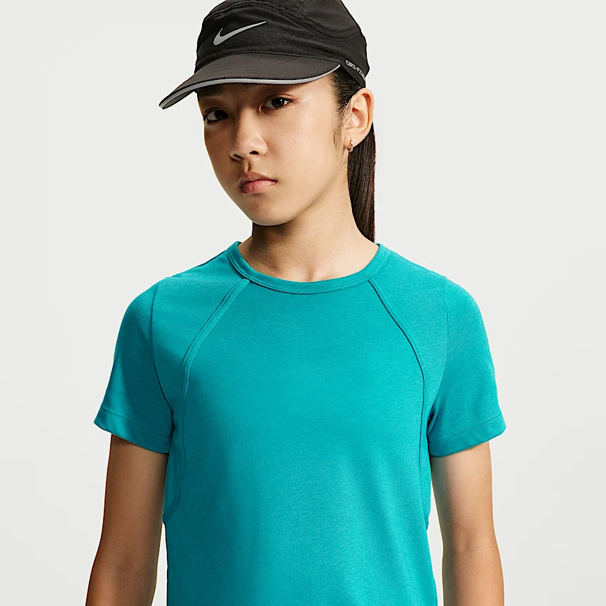NIKE テンポ — ジュニア (ガールズ) Dri-FIT ショートスリーブ トップ