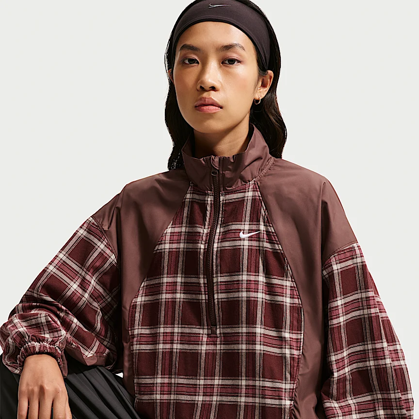NIKE スポーツウェア — ウィメンズ オーバーサイズド プレイド フランネル アノラック ジャケット - Image 3