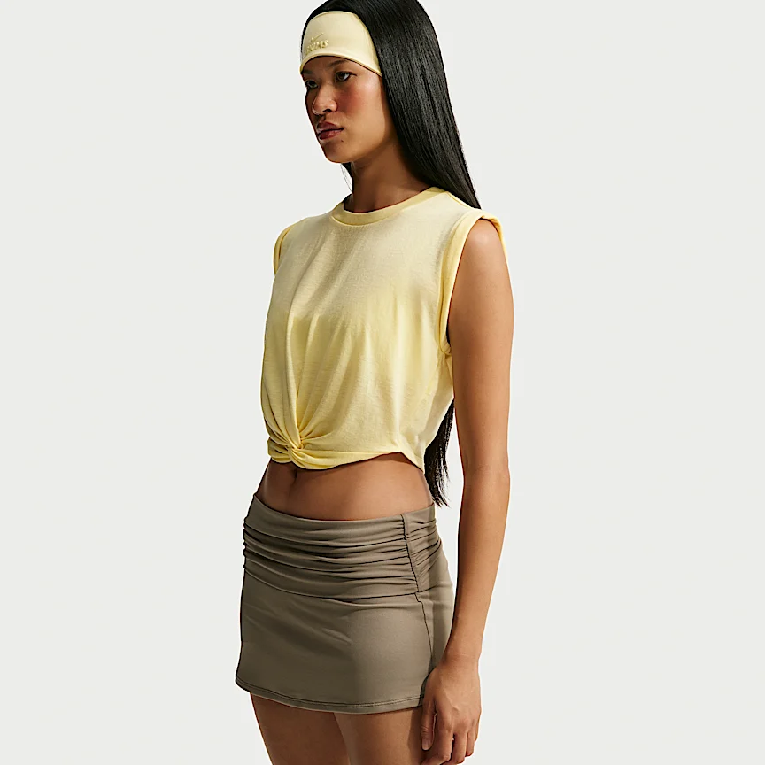 NIKE NikeSKIMS Performance Cotton Blend — Women's Cropped Twist Tank Top - Image 3