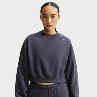 NIKE スタジオ フリース ミディアムウェイト — ウィメンズ オーバーサイズド クロップド クルーネック スウェットシャツ