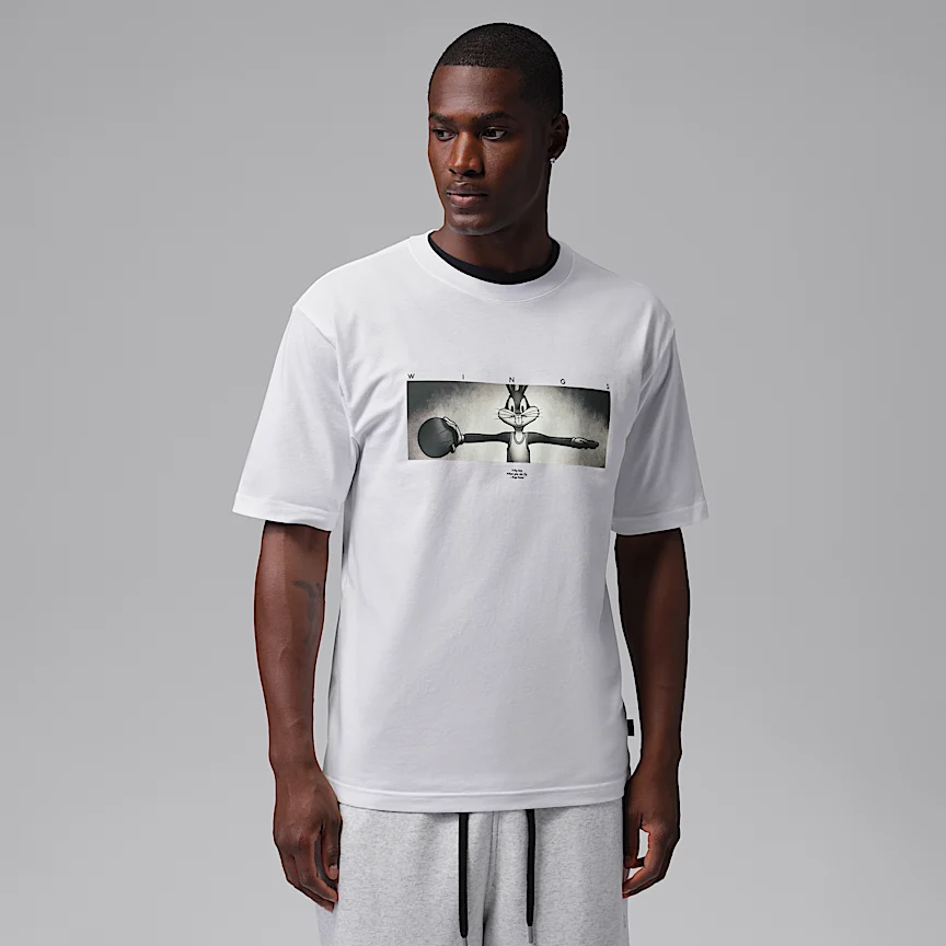 NIKE ジョーダン ブルックリン スペース ジャム — メンズ ウィングス クルーネック Tシャツ