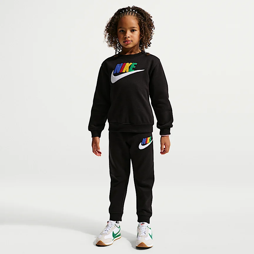 NIKE — リトルキッズ シェニール フューチュラ ツーピース クルー セットアップ