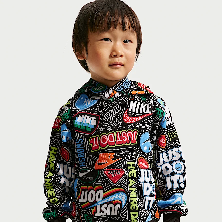 NIKE — ベビー フリース プリント パーカー & ジョガーパンツ セットアップ - Image 2