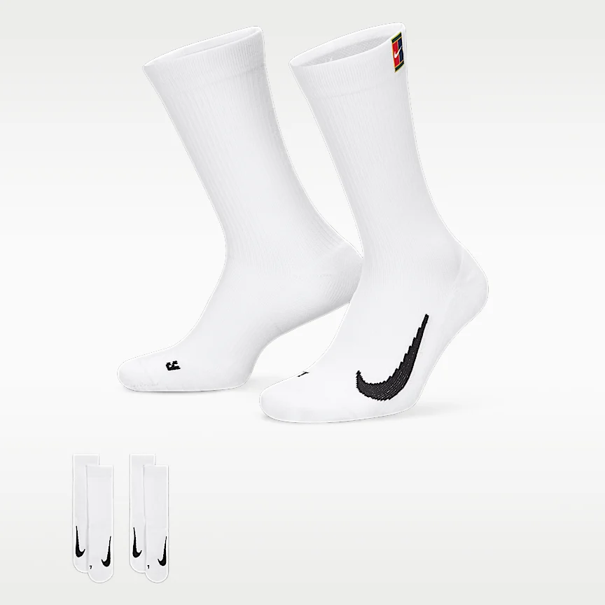 NIKE コート マルチプライヤー クッションド — テニス クルー ソックス (2足)