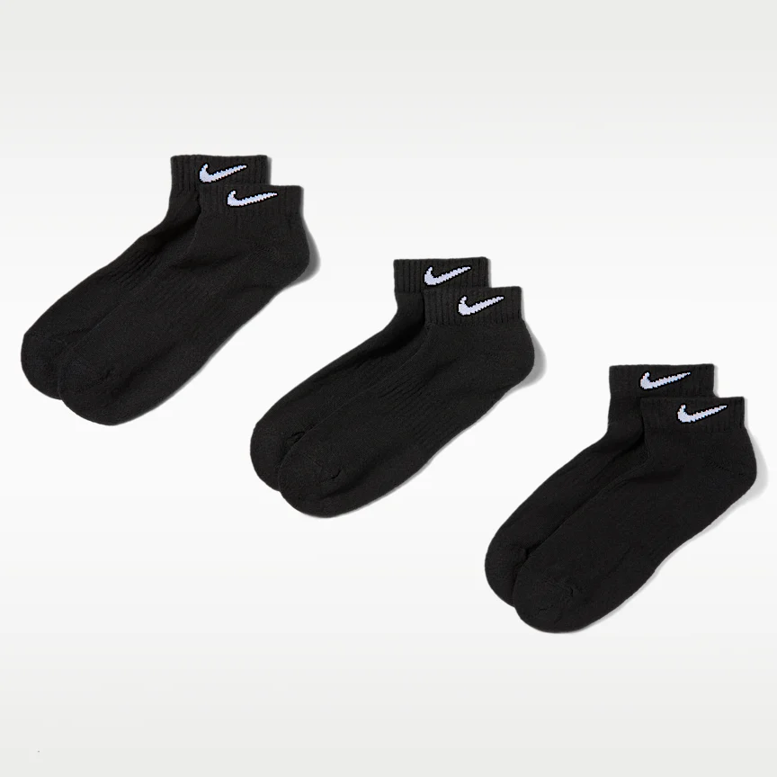 NIKE エブリデイ クッションド — トレーニング LOW ソックス (3足)