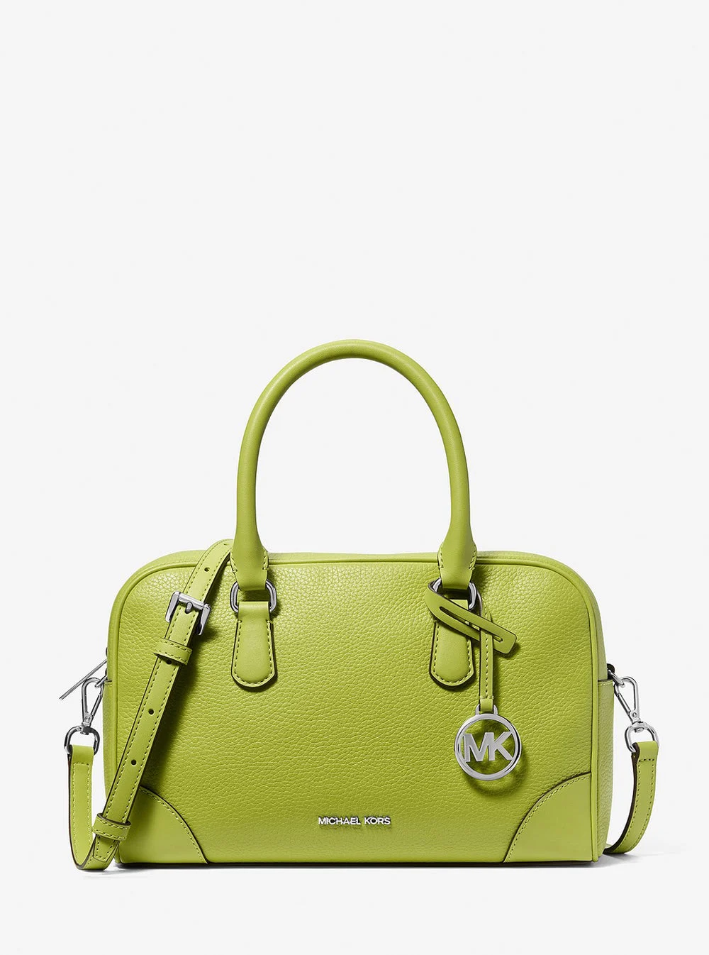 Michael Kors THOMPSON ぺブルレザー ダッフル サッチェル ミディアム