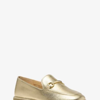 Michael Kors CARSON メタリック レザー ローファー