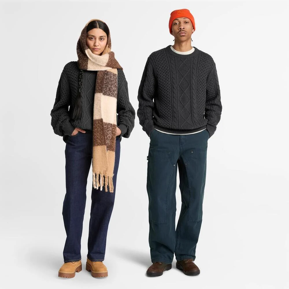 Timberland Утастай сүлжмэл хөвөн холимог захтай цамц (хувь хүний секс) - Image 2