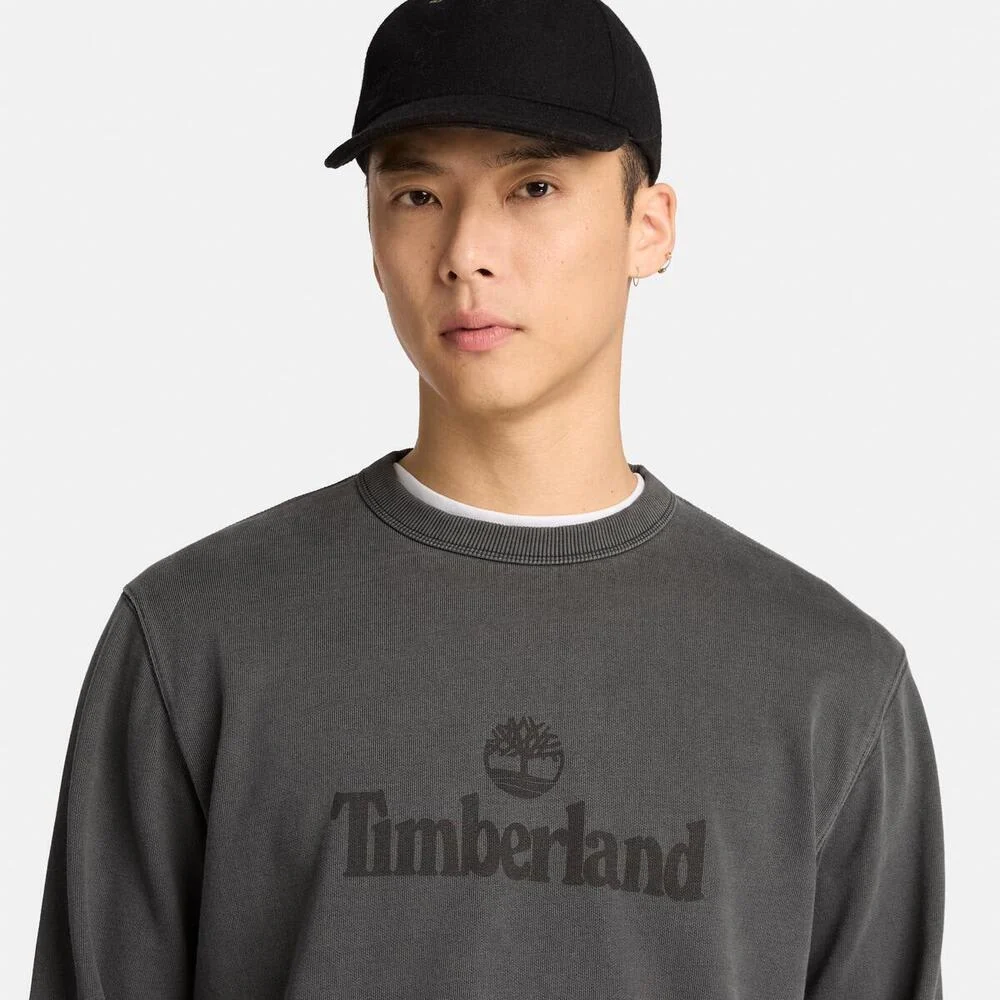 Timberland Эрэгтэй хувцасны будгаар будсан лого хээтэй, богино захтай цамц - Image 4