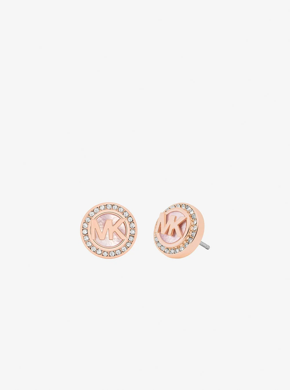 Michael Kors マザーオブパール ハロ ロゴ スタッドピアス