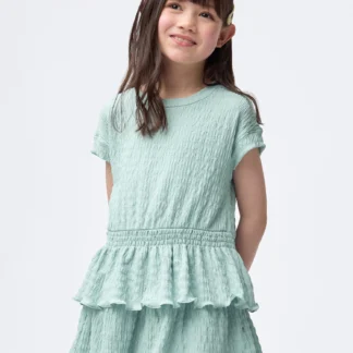 GU GIRLSテクスチャーペプラムT