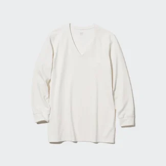 UNIQLO Extra Warm HEATTECH хөвөн V захтай футболк (9分袖)