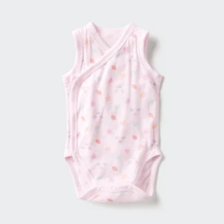 UNIQLO コットンメッシュボディスーツ/ノースリーブ/前開き
